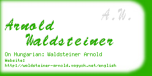 arnold waldsteiner business card